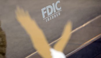 The FDIC logo is displayed outside of a First Republic Bank branch