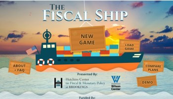 The home page for "The Fiscal Ship" a game meant to help players better understand federal budget tradeoffs.