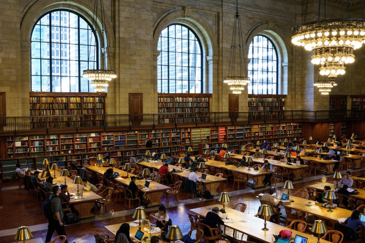 A view of the Rose Main Reading Room at the New York Public Library.