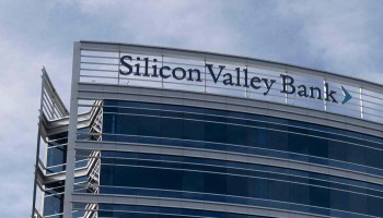 Silicon Valley Bank sign on a building.
