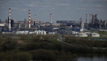 Russian oil producer Gazprom Neft's Moscow oil refinery.