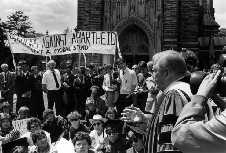 Student protestors have a long history of demanding financial divestment