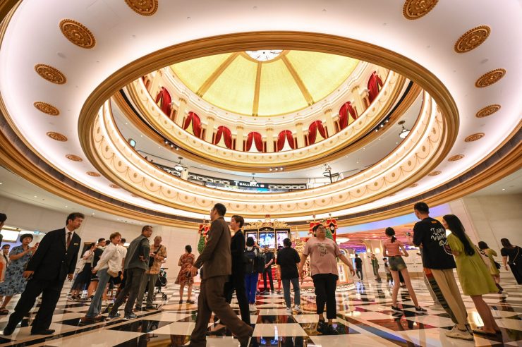 Chinese tourists visiting The Londoner casino in Macao in October 2023